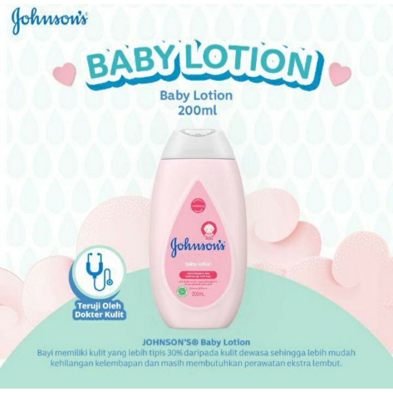 Johnson's Baby Body Lotion Reguler 100ml 200ml - Johnson Losion Kulit Bayi