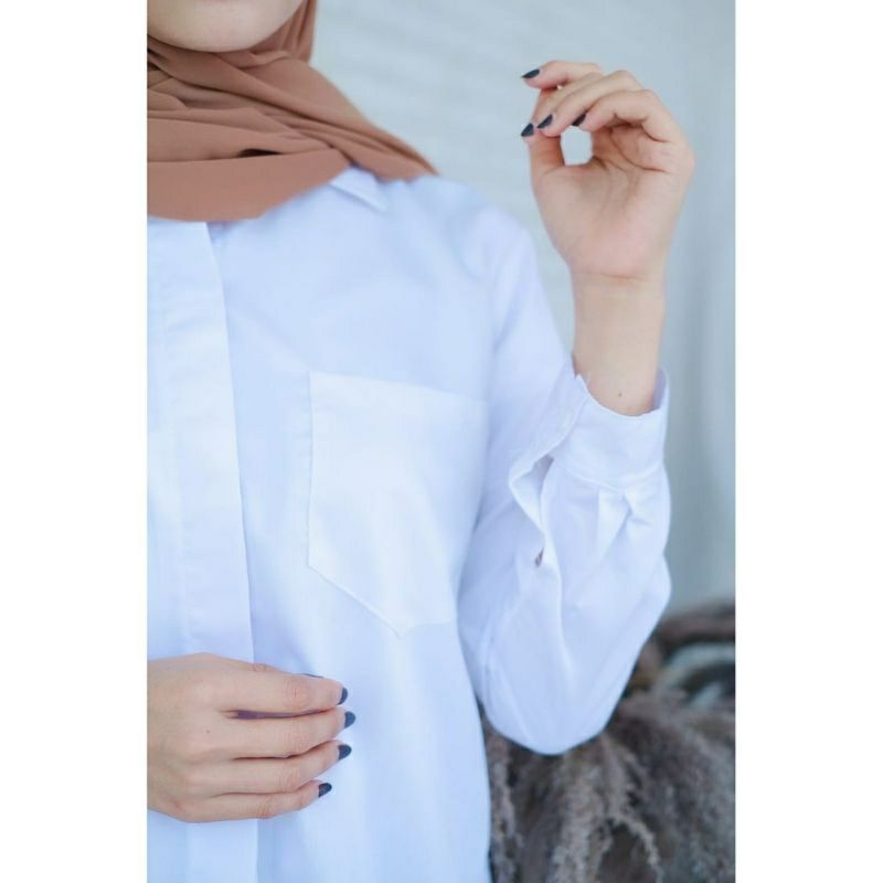 kemeja putih polos lengan panjang kemeja polos wanita terlariss-2