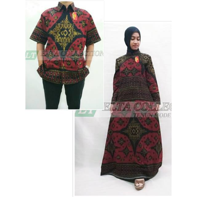 Couple tenun endek Bali motif Lobeng