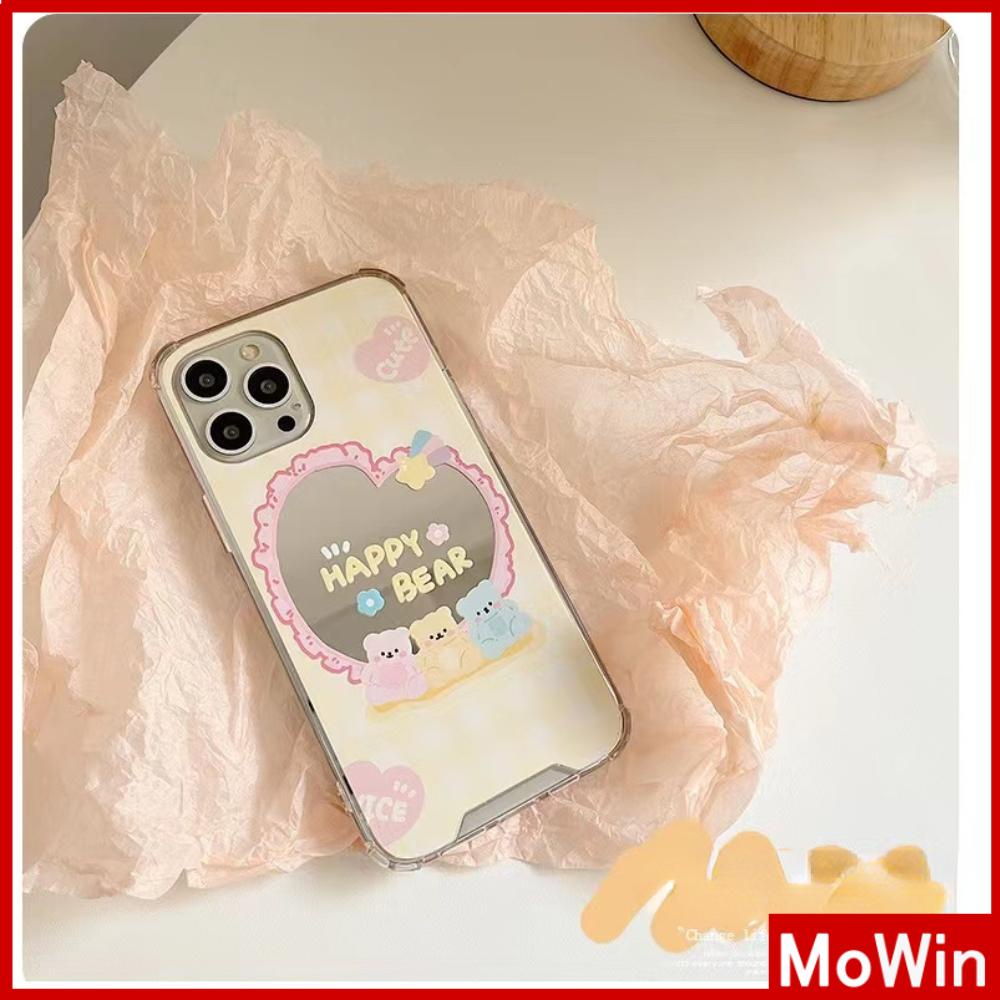 iPhone Case Luxury Acrylic Reflective Mirror Airbag Shockproof Protection Camera Cartoon Cute Compatible For iPhone 11 iPhone 13 Pro Max iPhone 12 Pro Max iPhone 7Plus iPhone xr