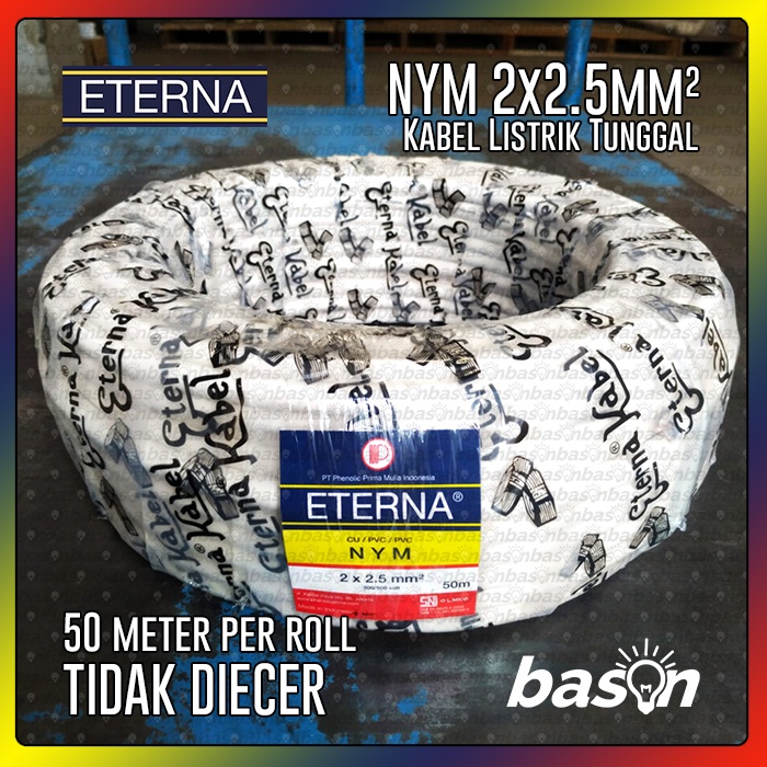 Eterna NYM 2x2.5mm @ 50m - Kabel Listrik TIDAK DI ECER