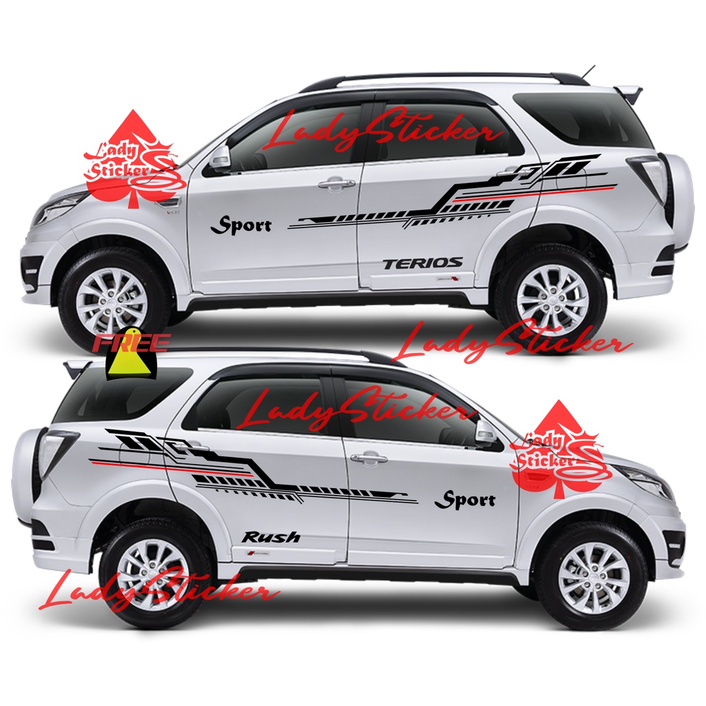 Cutting sticker mobil terios rush sticker stiker mobil toyota rush daihatsu terios xenia custom text