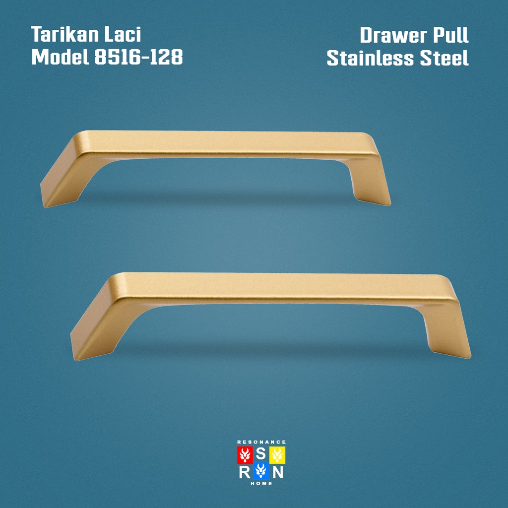 Tarikan Laci Coating Gold 8516-128 / Handle Gagang Pintu Laci Lemari Resonance Home