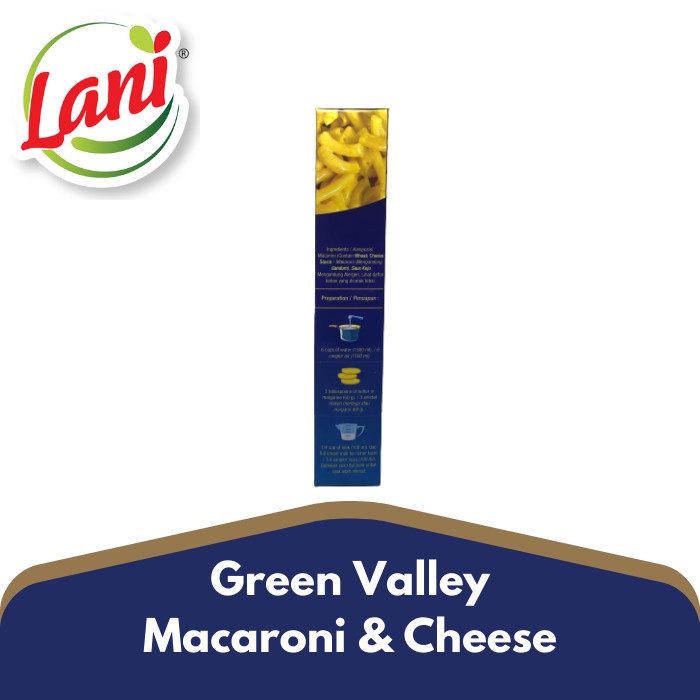 

PASTA-ANEKA- GREEN VALLEY MACARONI & CHEESE ORIGINAL / ALFREDO SAUCE / CHILLI 200 G - ALFREDO SAUCE