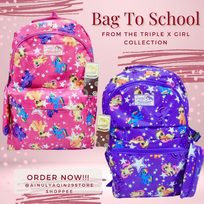 TAS ANAK CEWEK TRIPLE GIRL. TAS ANAK BERKUALITAS. TAS ANAK CEWEK TK / SD.