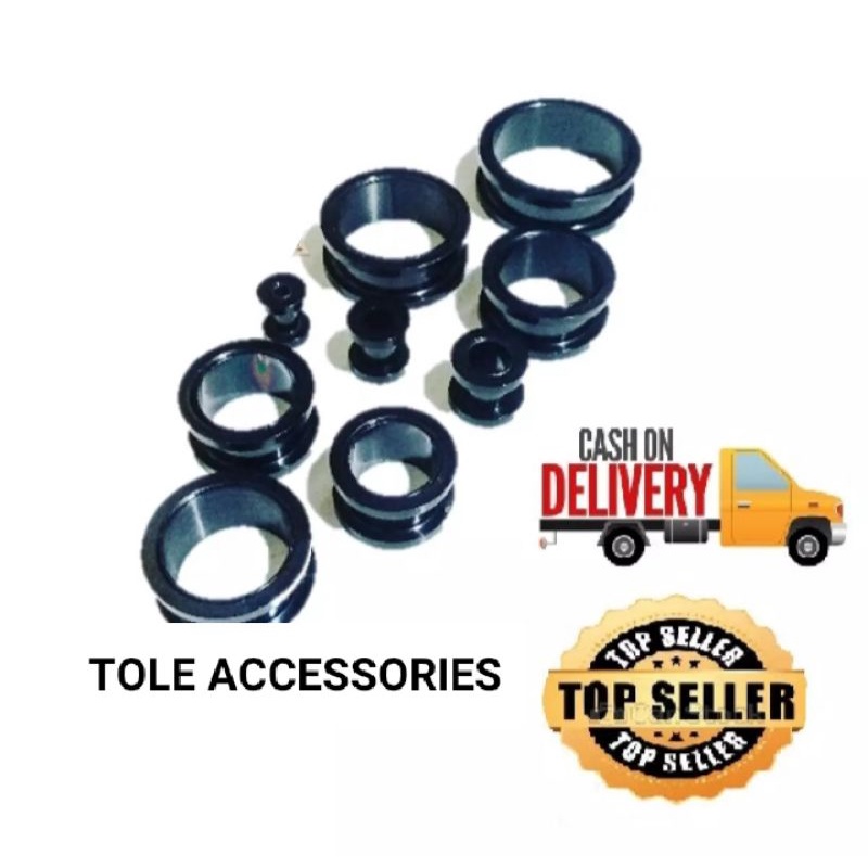 PIERCING EARPLUG HITAM / earplug/Anting plug/Anting Piercing/Pircing telinga