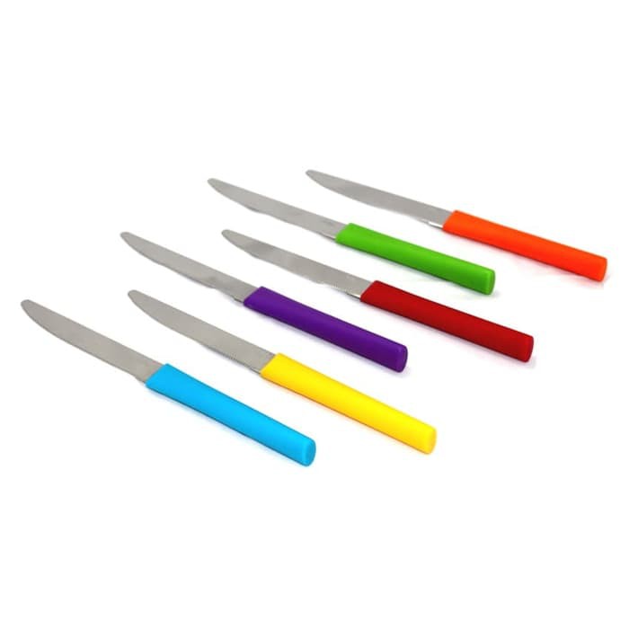 Oxone OX600 Rainbow Steak Knife 6 pcs Set Pisau Dapur