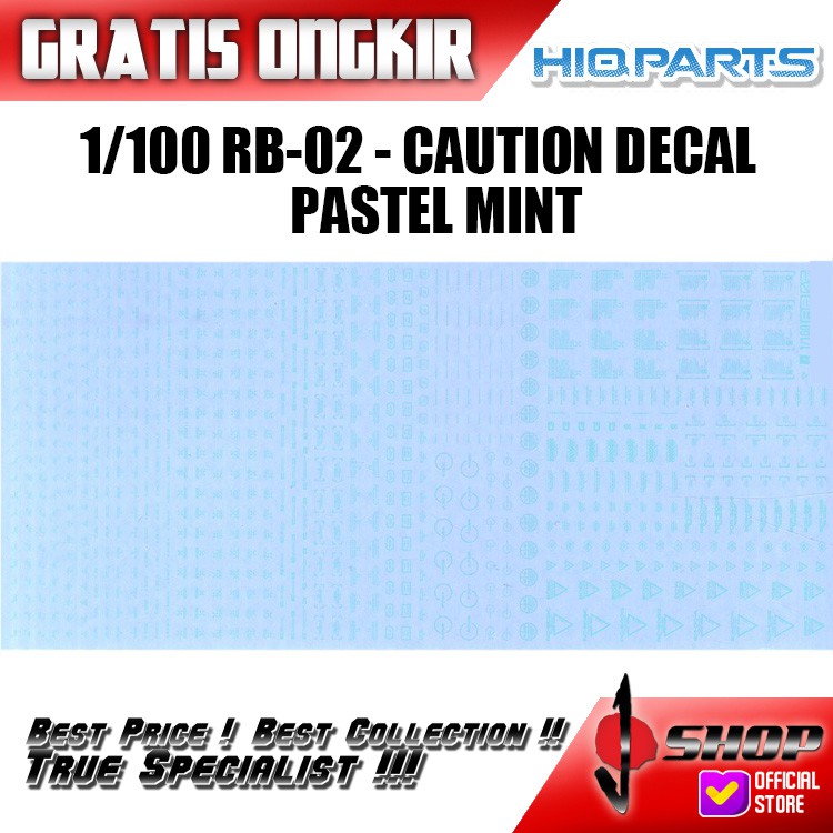 

HIQ Parts - 1-100 Pastel Mint RB02 Caution Decal