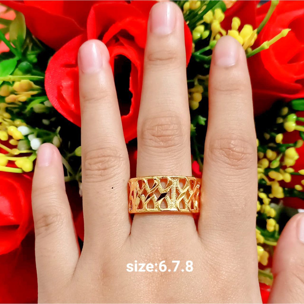 Cincin Dewasa Dubai Polos Perhiasan Wanita Gold dan Silver limited edition (COD)