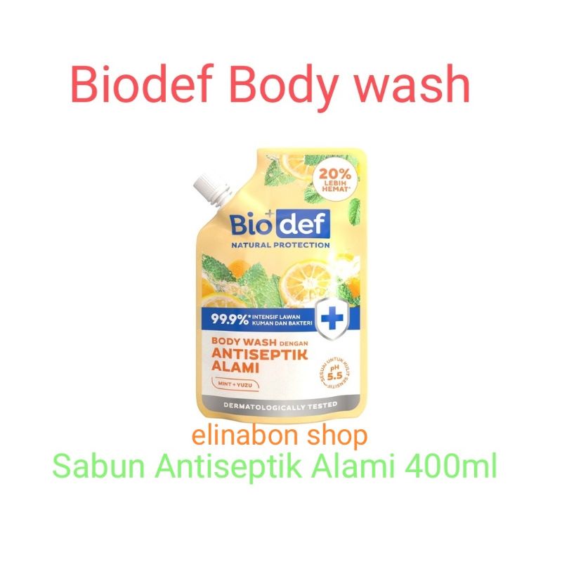 Biodef Body wash sabun antiseptik alami pouch 400ml