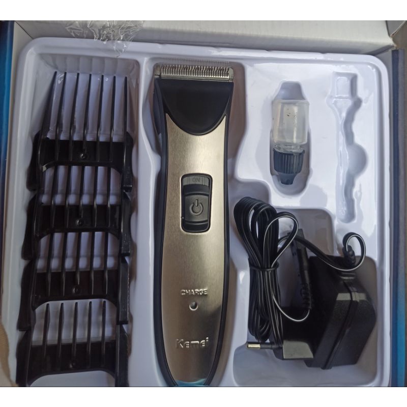 Alat cukur rambut 3 sisir recharger pangkas rambut profesional jenggot kumis bulu bayi kemei k3909