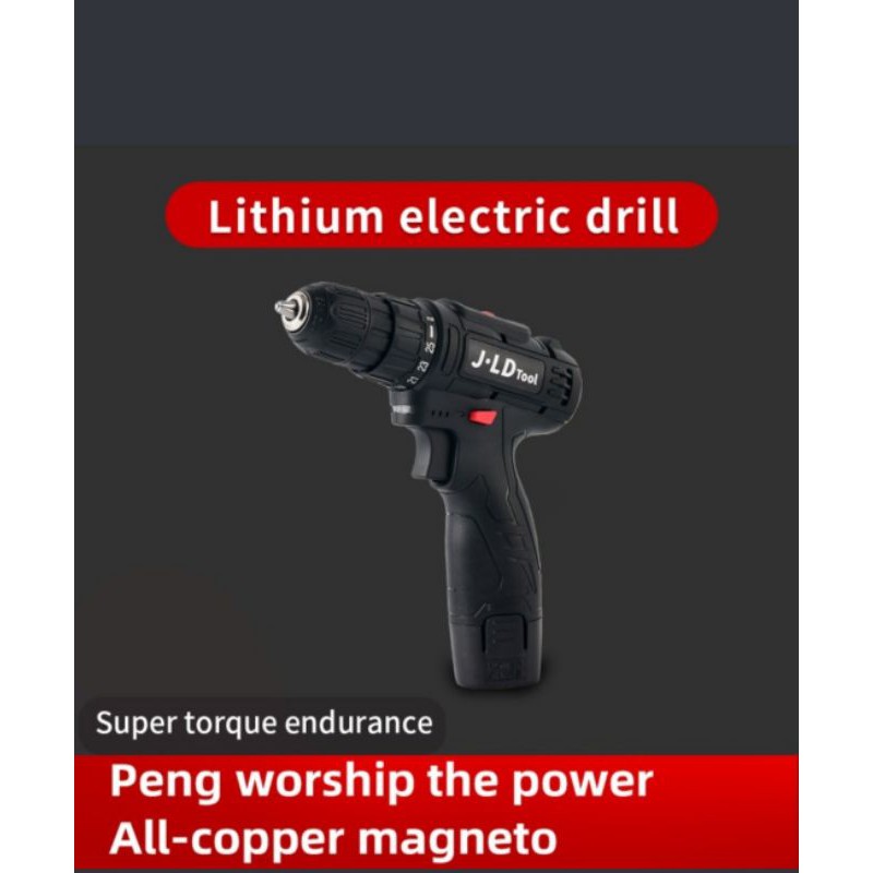 Bor Cordless JLD 12V 1 Battery Bor Baterai JLD TOOL 10mm J 12-2 Set Elektric Drill JLD TOOLS