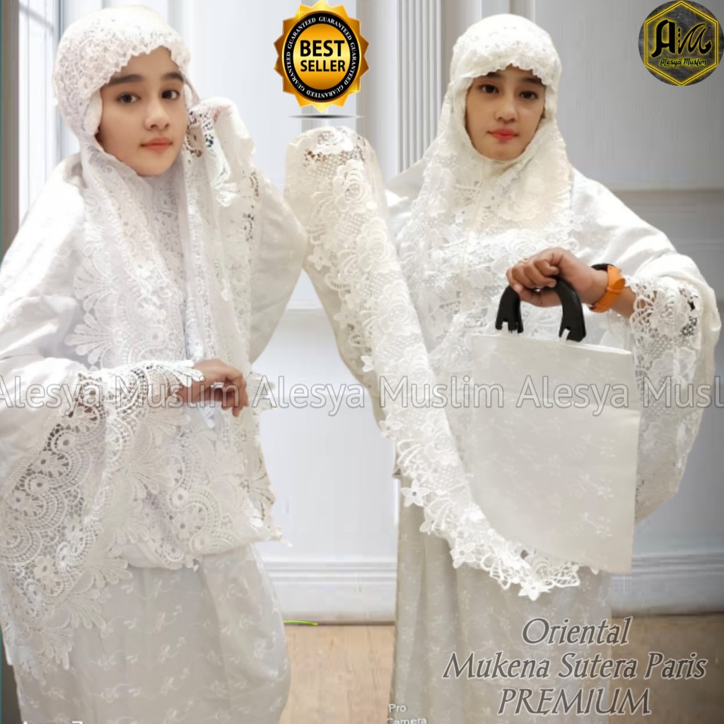 Mukena Sutera Paris Premium Renda Oriental/Best Seller/Harga Grosir/Bisa Bayar di Tempat