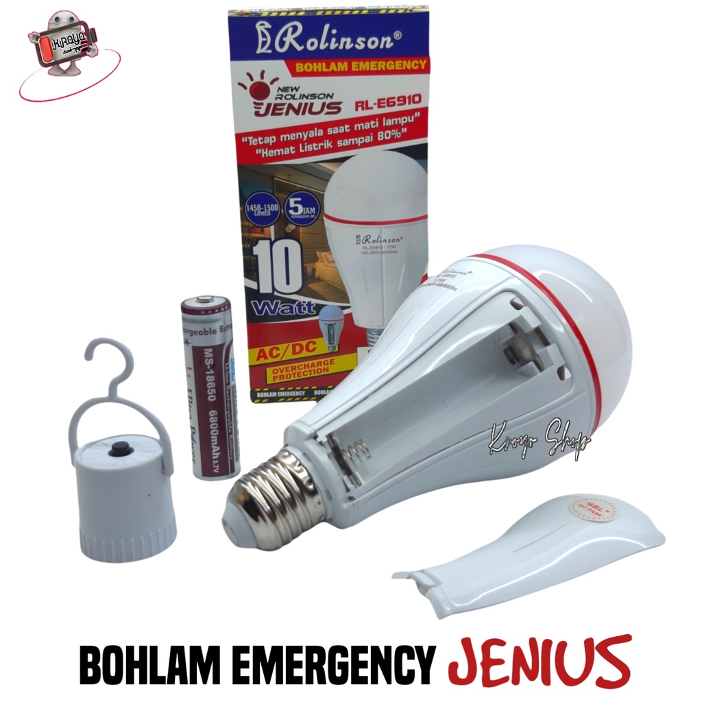 Bohlam Emergency Jenius Model Sentuh ROLINSON LED 10 Watt Daya 1x Batterai 18650 RL-6910