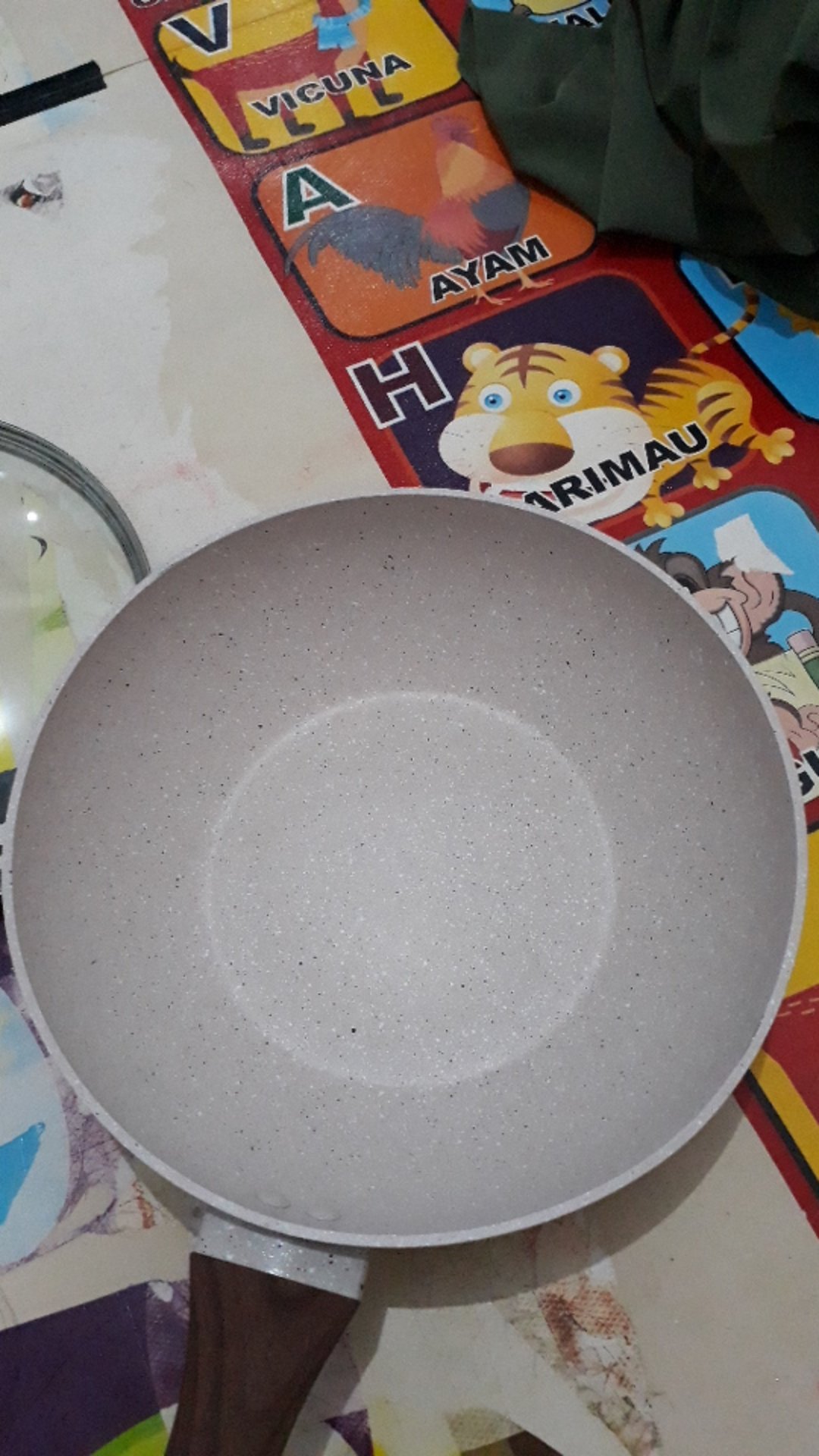 Bolde Super Pan Wok ( Wajan ) 26 Cm + Lid Tutup Kaca, Granite Beige Series