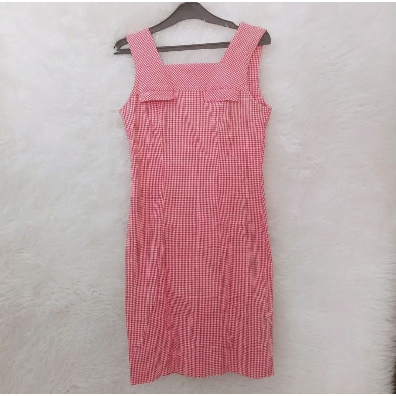 DRESS KOTAK-KOTAK MERAH