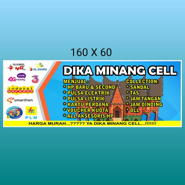 Banner spanduk konter 160 X 60 termurah