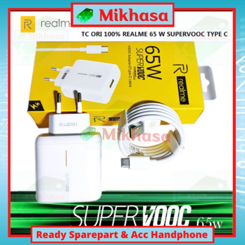 Charger Realme 65w 65 Watt Kabel Data Charger Realme Tipe C Travel Charger Fast Charging type C Cas 