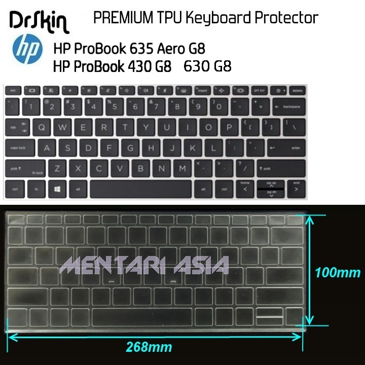 Keyboard Protector HP ProBook 430-G8  635 Aero-G8 - DrSkin PREMIUM CLEAR
