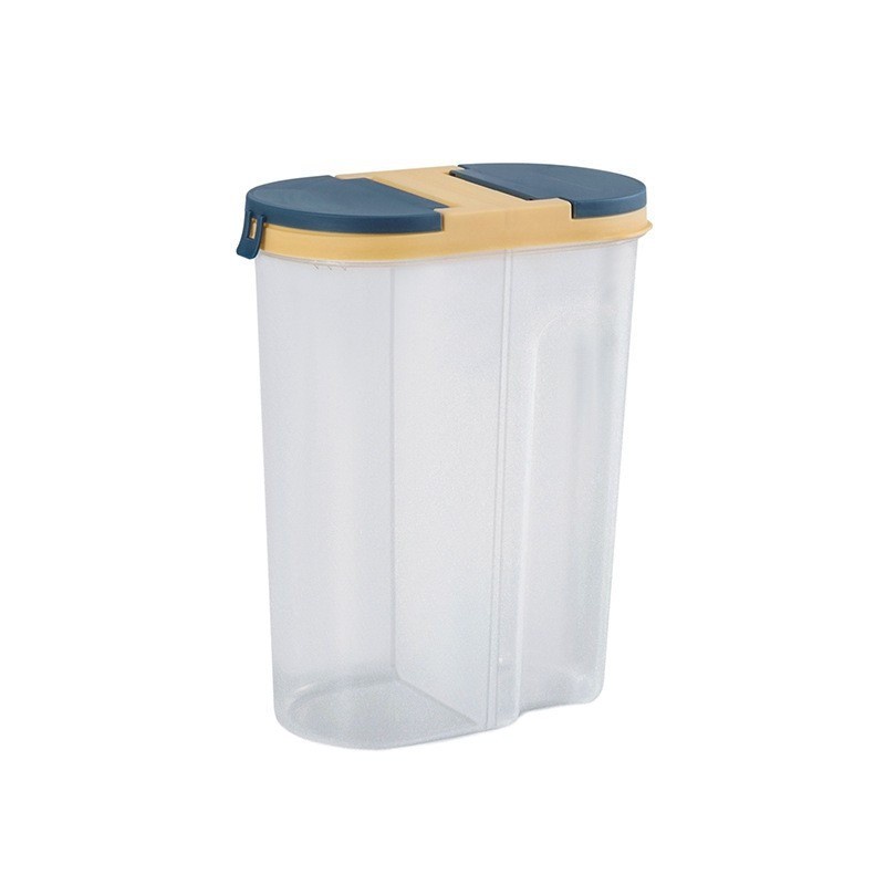 TERLARIS!!! Toples Kontainer Tempat Penyimpanan Makanan Storage Jar Cereal 2 In 1