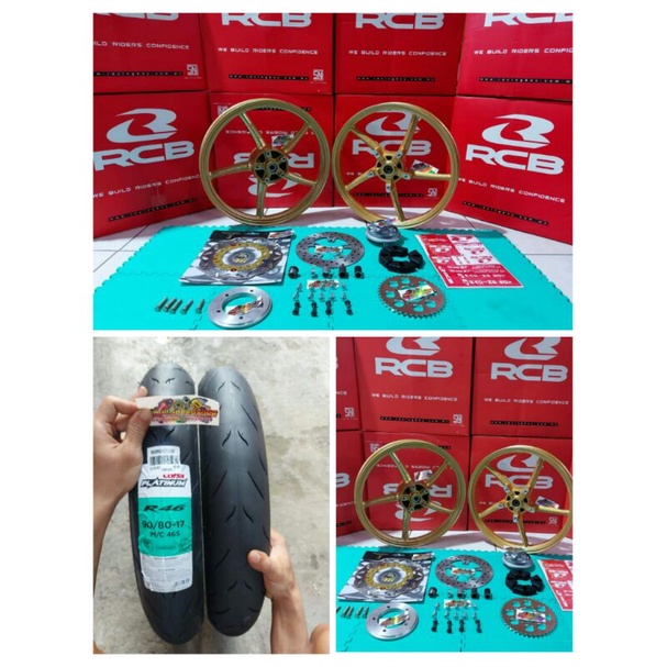 VELG RCB MX KING SP 522 160/160 160/185-17 PNP NINJA CB 150 CBR CRF R15 R25 SET DENGAN BAN CORSA R 4