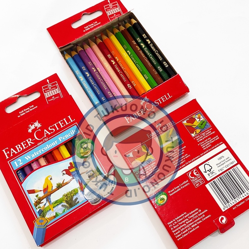 

Faber Castell Pensil Warna WATERCOLOUR 12 Colours | PENDEK