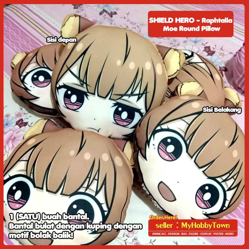 Bantal Bulat Tate no Yuusha The Shield Hero : Raphtalia Plush Doll - Round Plushie cushion