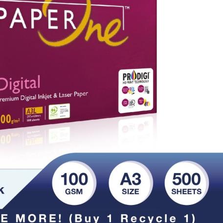 

۝ PaperOne Kertas HVS Fotocopy 100g A3 - Ream ▼