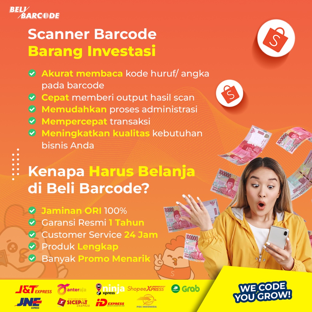 NEW SCANNER BARCODE 1D CODESHOP CD303 - CD 303 - CD303 AUTO SCAN UNTUK RETAIL UMKM