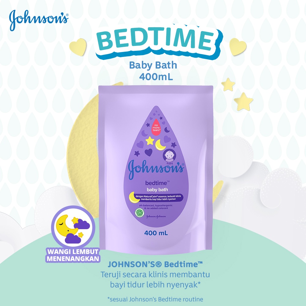 JOHNSON'S Bedtime Hair &amp; Body Baby Bath - Sabun Bayi 2in1 Refill 400ml