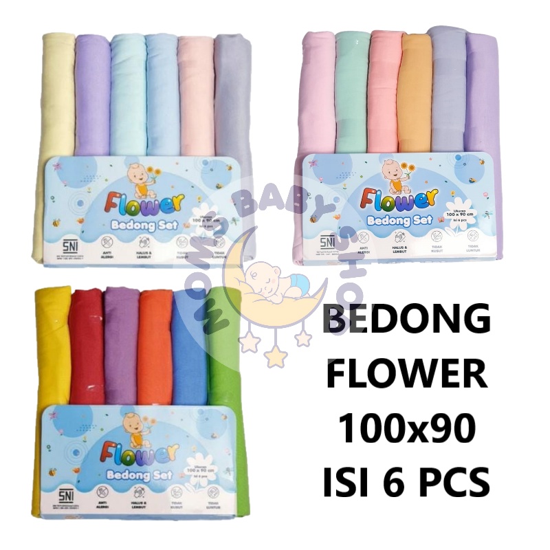 MOMS_ Bedong Rainbow/Soft Pastel/Girl Edition bahan kaos 100x90 Flower / Owie 115 / FLANEL COCOBEAR 70/90/110/120