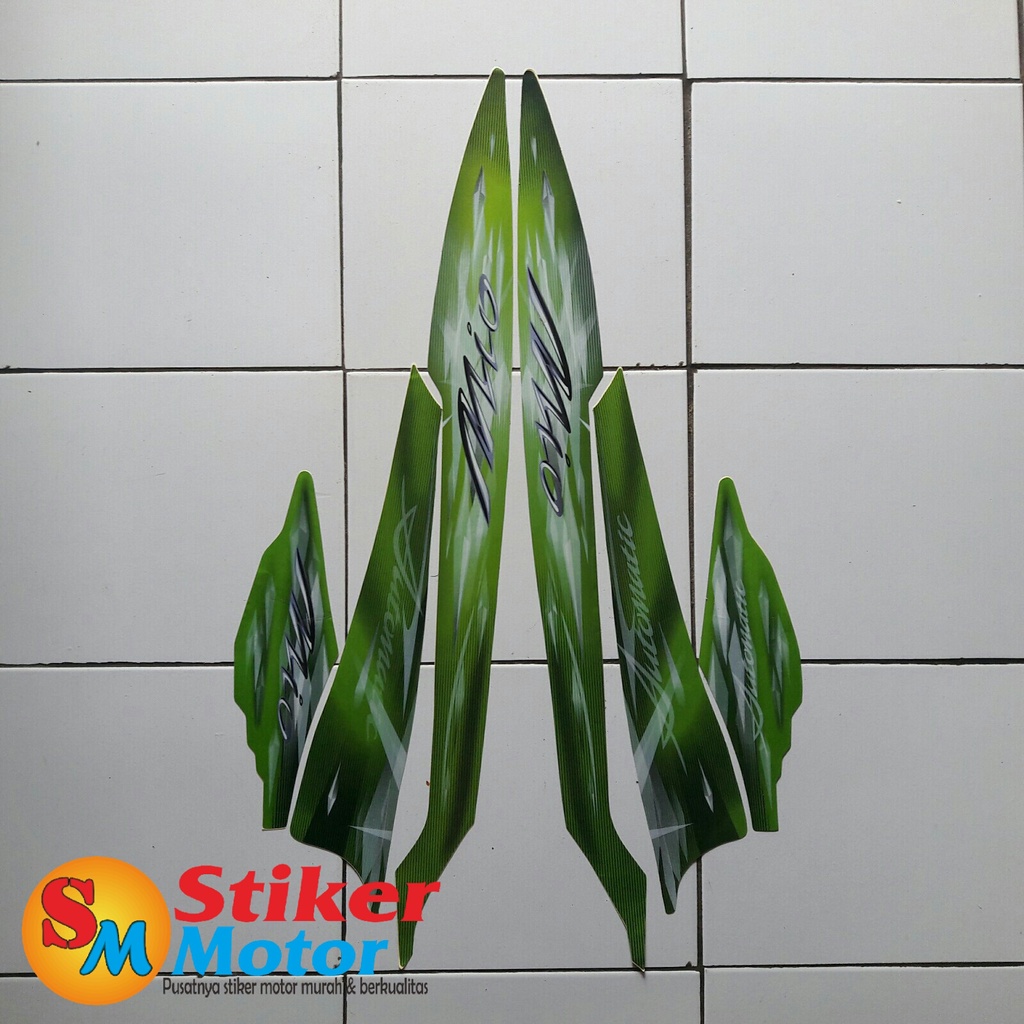 STRIPING STICKER LIS LES POLET BODY MOTOR MIO SPORTY 2009 HIJAU