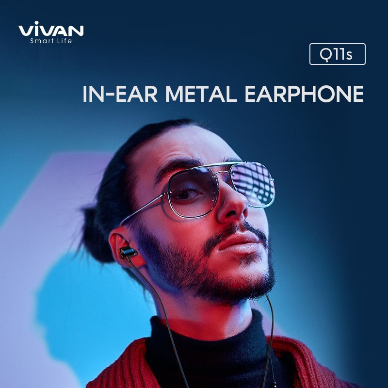 Headset VIVAN Q11S Earphone In Ear Metal Wired Bass Stereo Ergonomic Design - Garansi Resmi 1 Tahun