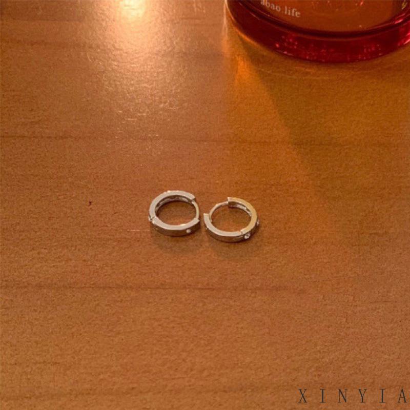 【Bayar di tempat】Anting Hoop  Untuk Wanita Temperamen High-end anting zirkon Hoop Earrings Wanita Desain