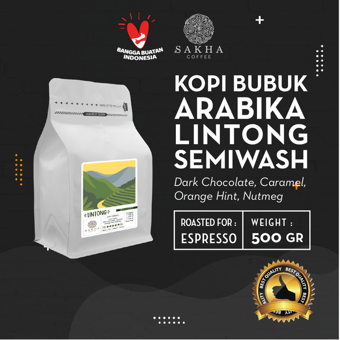

Kopi Bubuk Arabika Lintong Sumatra For Espresso 500 Gram SAKHA COFFEE - KBALIN500