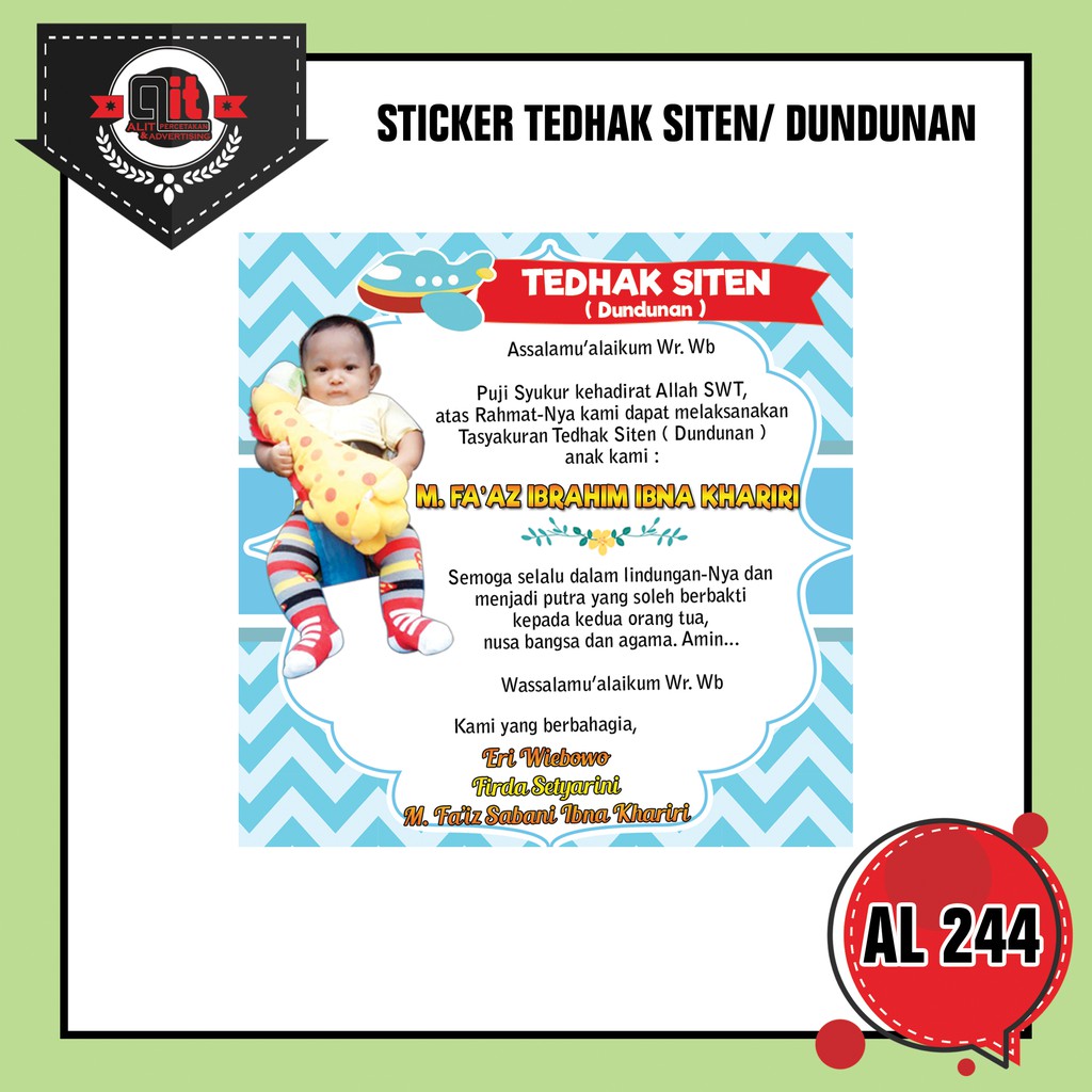STICKER TEDHAK SITEN/ TEDHAK SITI/ DUNDUNAN