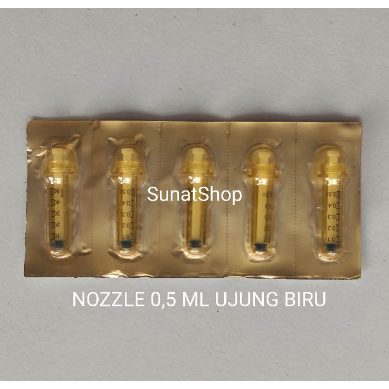 Nozzle 0,5 ml ujung biru alat sunat anestesi tanpa jarum suntik Rambo