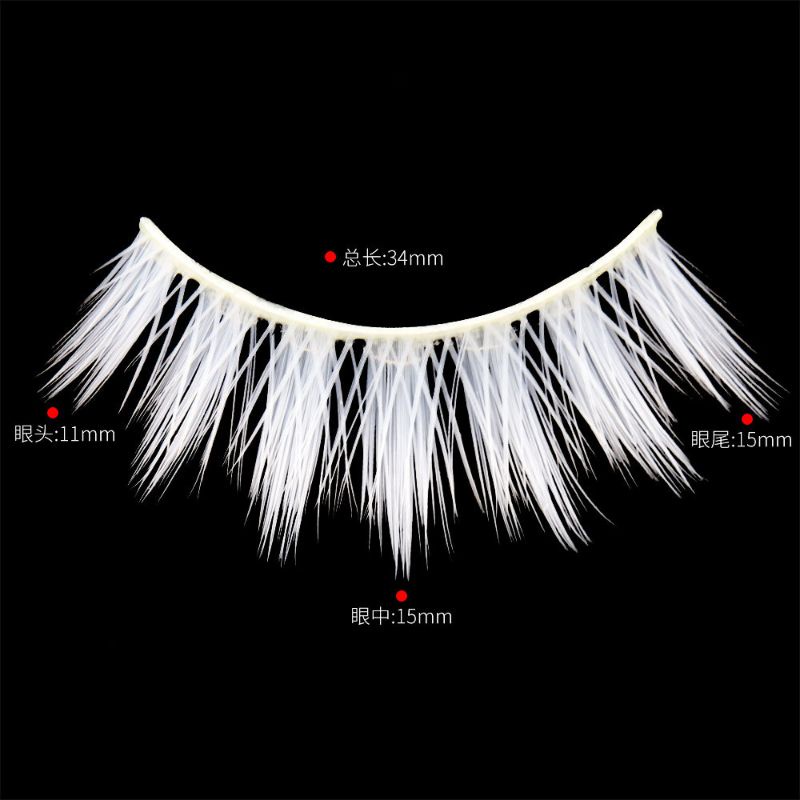 2pcs White Eyelashes. Atas + Bawah / Bulu mata cosplay putih