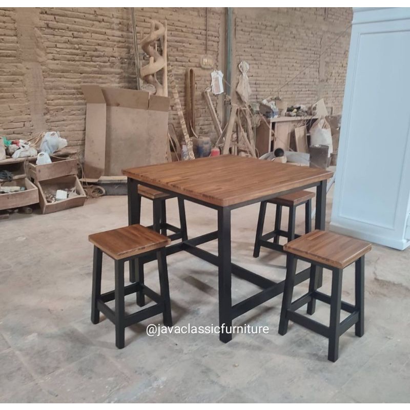 KURSI CAFE JATI JEPARA,MEJA BAR RESTO MINIMALIS,MEJA MAKAN KOTAK-1