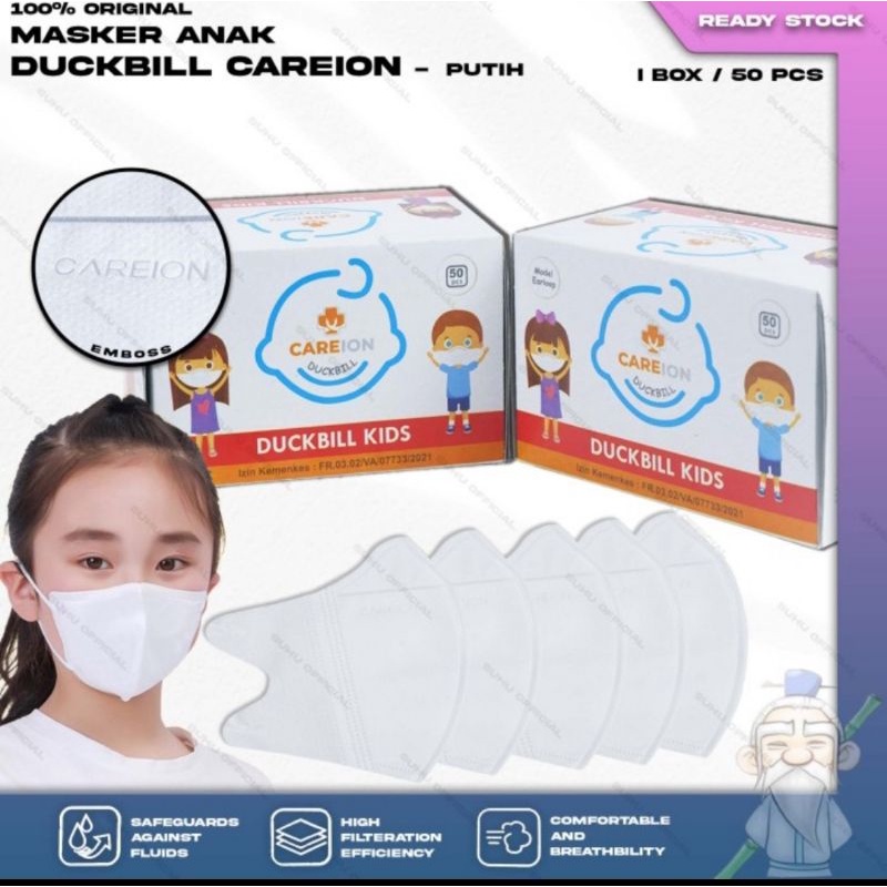 masker anak duckbill 1box isi 50pcs careion