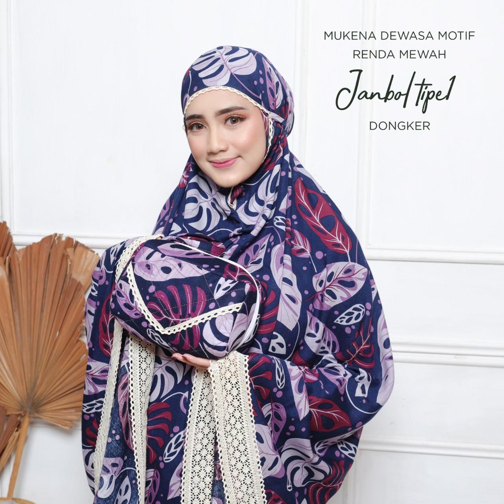 PUSAT MUKENA TASIK - MUKENA RAYON RENDA MEWAH DEWASA MOTIF JANBOL TIPE 1