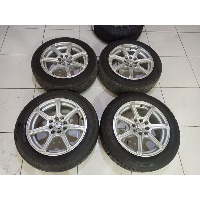 Velg Mobil Bekas Zen Wheel Ring 15 lebar 6.5 pcd 4x100-114.3 + Ban Dunlop 2 pcs 185 60 R15