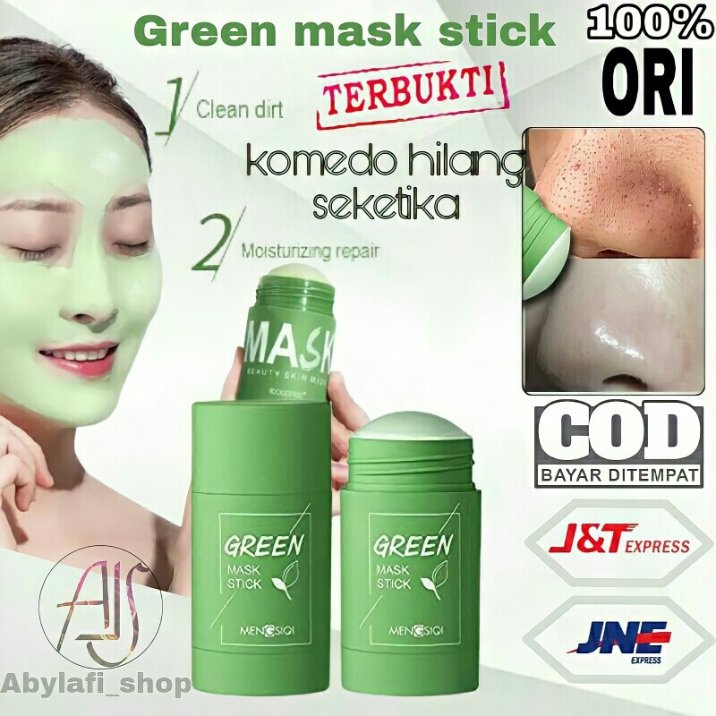 GREEN MASK STICK MEIDIAN MASKER WAJAH STIK GREEN TEA PENGHILANG KOMEDO AMPUH ORI MURAH ORIGINAL