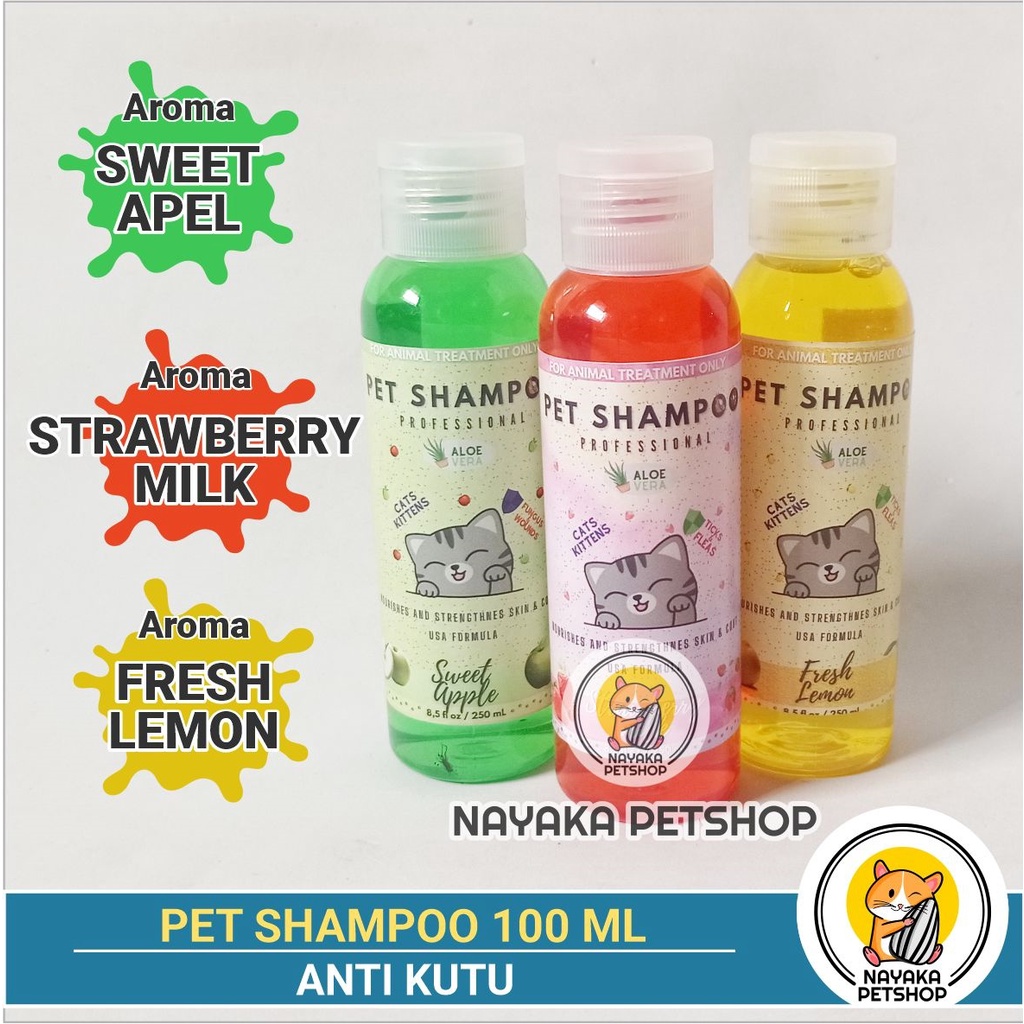 Pet Shampoo 100 ml Shampo Kutu Kucing Sampo Anti Tick Flea