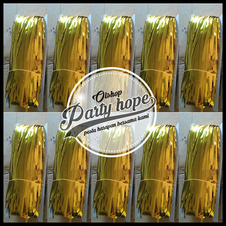 TIRAI FOIL GOLD / BACKDROP GOLD / FOIL FRINGE CURTAIN/ BACKGROUND GOLD