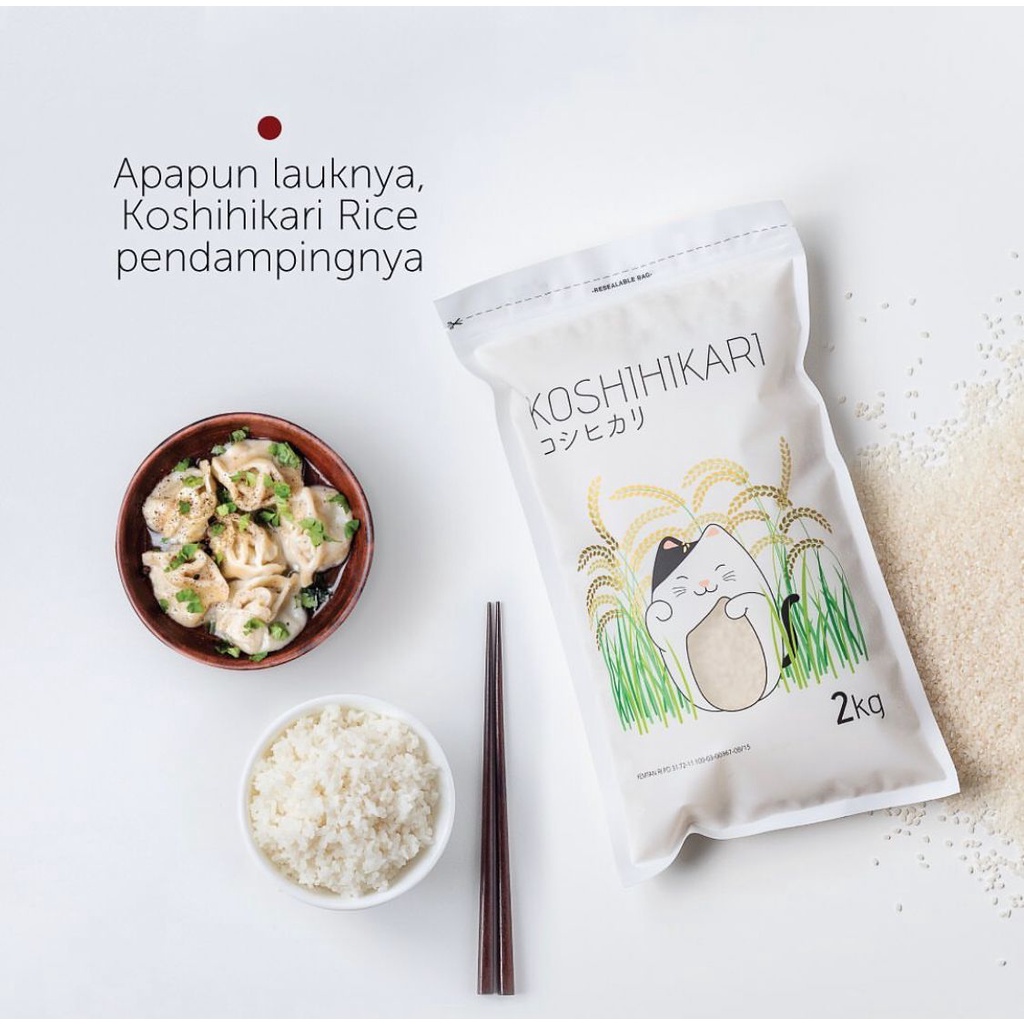 Koshihikari Rice 2kg - Beras Jepang Mpasi - Beras Mpasi - Beras Sushi - Beras Pulen