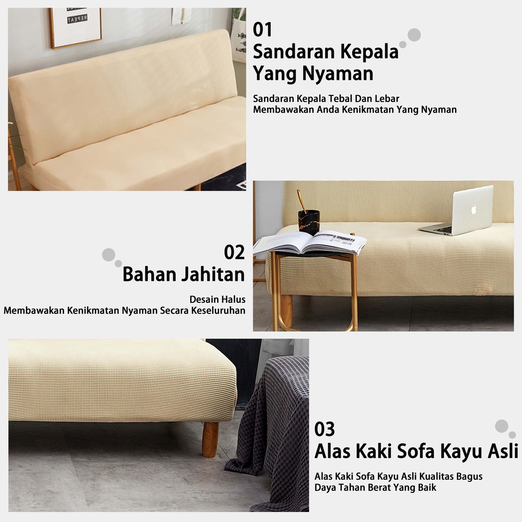 Cover Sofa Bed Sarung Sofa Bed Tebal SOFA COVER  ELASTIS Tahan Kotoran Motif Polos