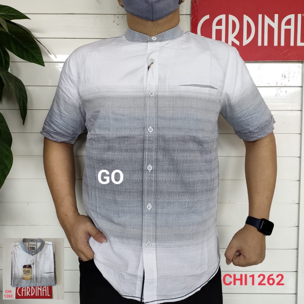 gof CARDINAL KEMEJA KOKO PUTIH Jeans Taqwa Pakaian Pria Original Baju Muslim Polos Lengan Pendek TSQ