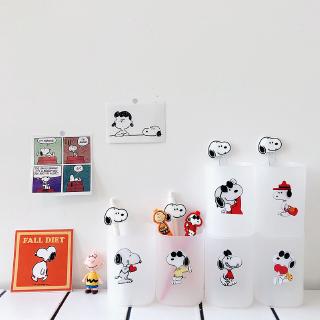 Kotak Pensil Transparan Tahan Debu Motif Snoopy Gaya Korea 