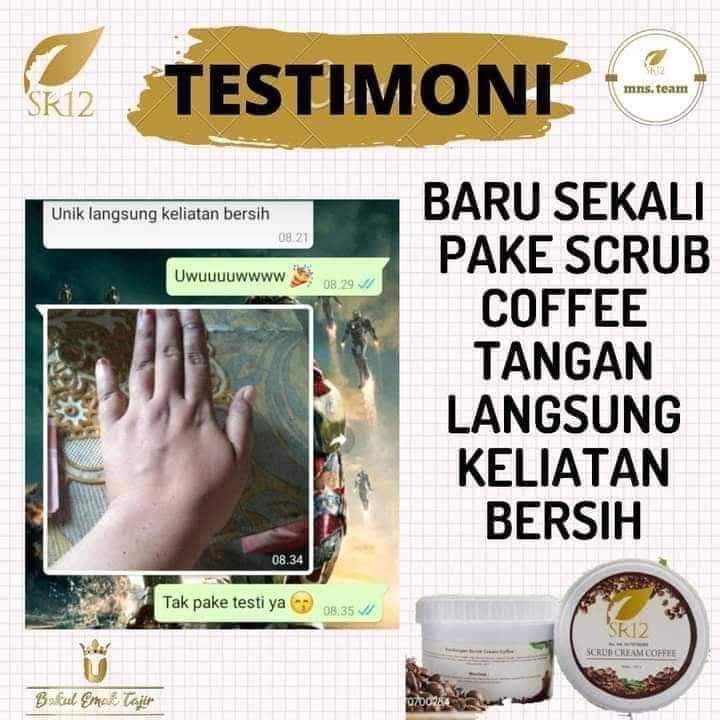 Scrub Cream Coffee SR12 Body Scrub BPOM Lulur Pemutih Badan Penghilang Daki